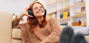 Foster Parent listening to podcast